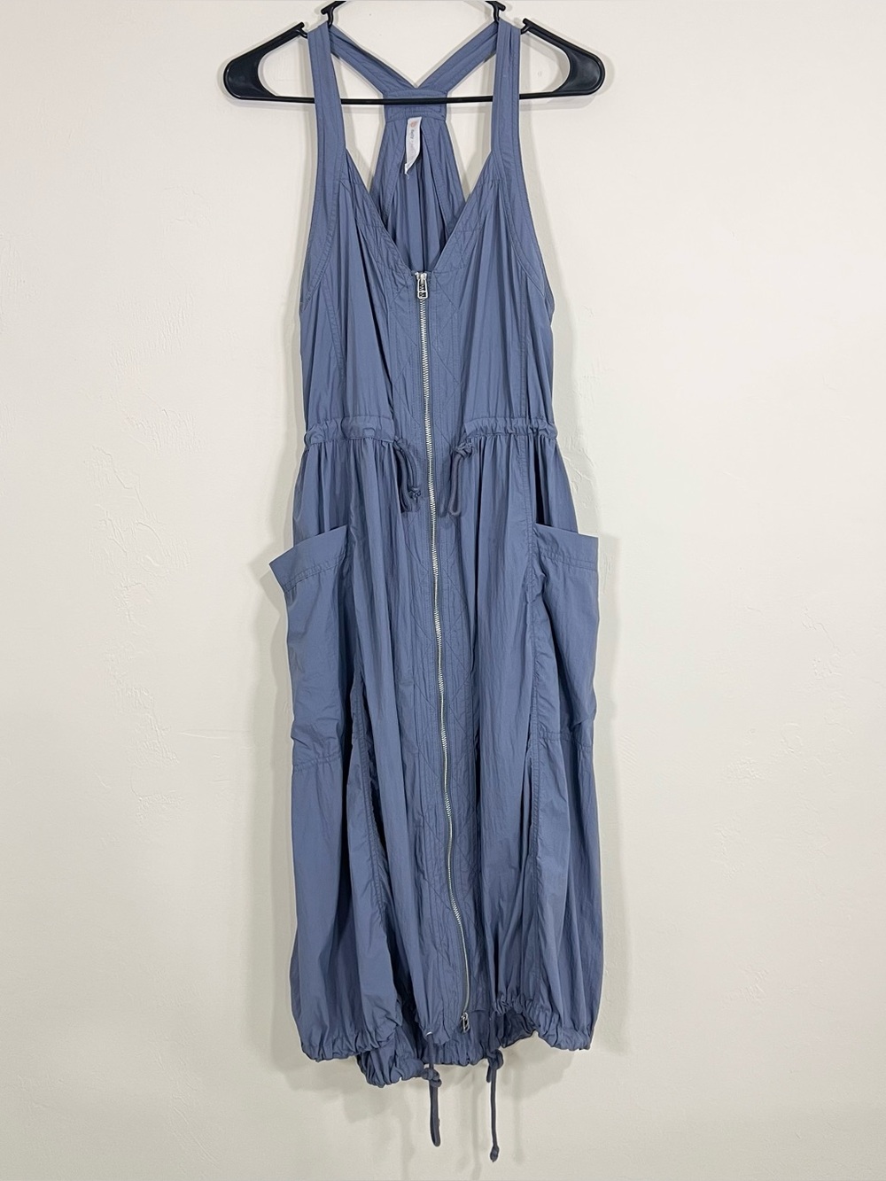 Anthropologie Daily Practice Free Fall Midi Dress Slate Blue Size Med Utility - Picture 2 of 10